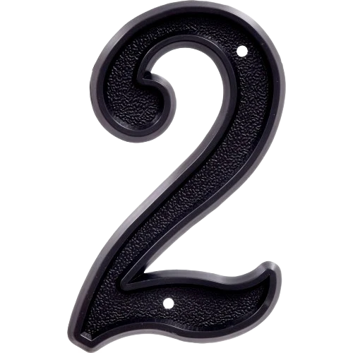 Carefully Designed Hillman 5.5 in. Matte Black Plastic House Number 2 Artisan