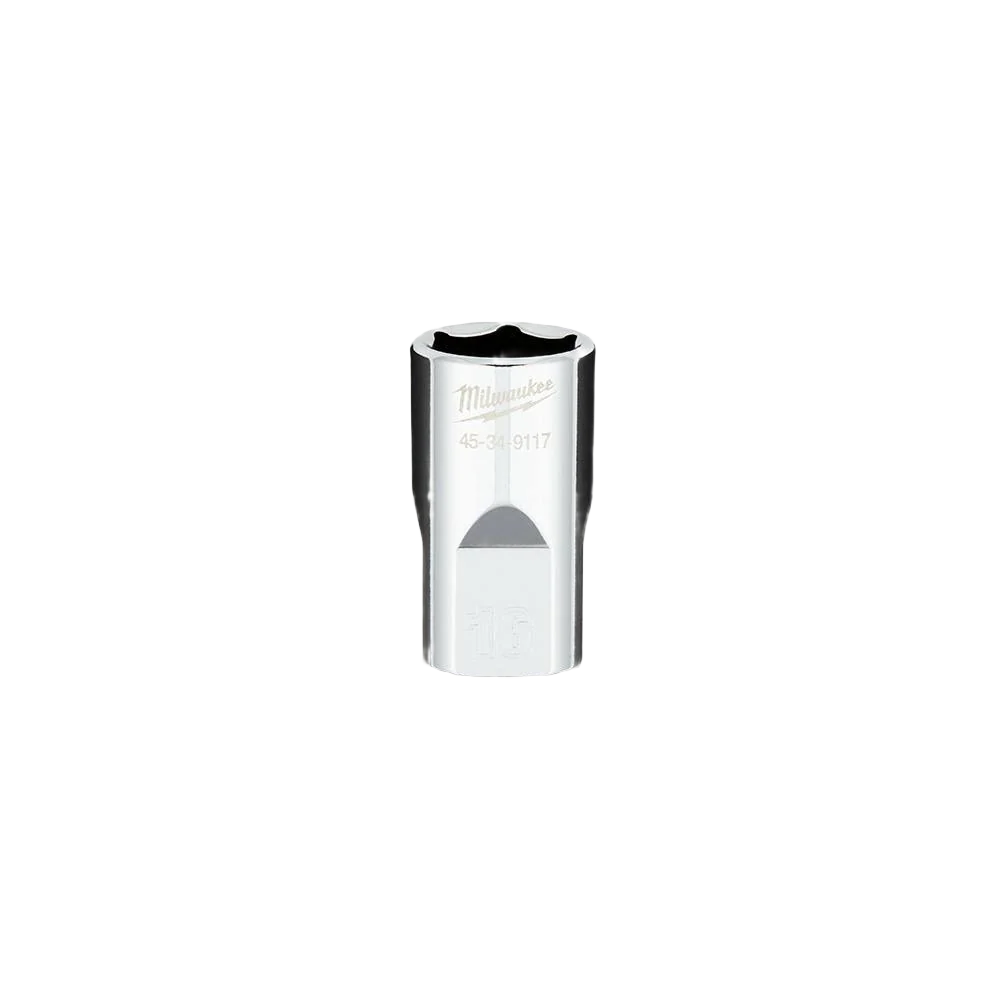 High-Grade Milwaukee 1 2 Drive 16-mm Standard Socket w FOUR FLAT™ Sides Original Design