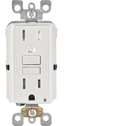 Specialty Leviton SmartlockPro Self-Test White Commercial Grade 5-15R GFCI Outlet High-Grade