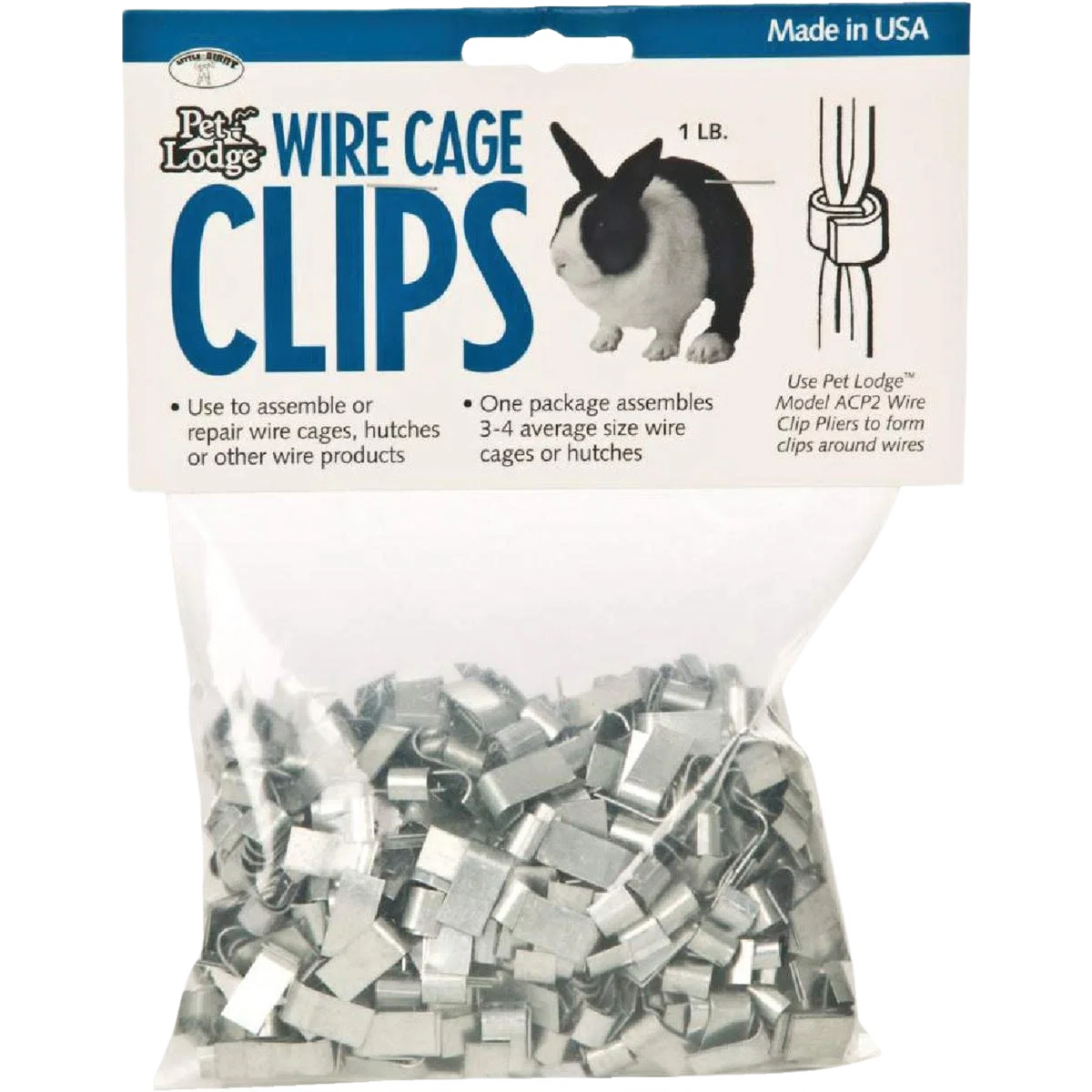 Long-Lasting Pet Lodge J-Clip Metal Wire Cage Clip 1 lb. Convenient