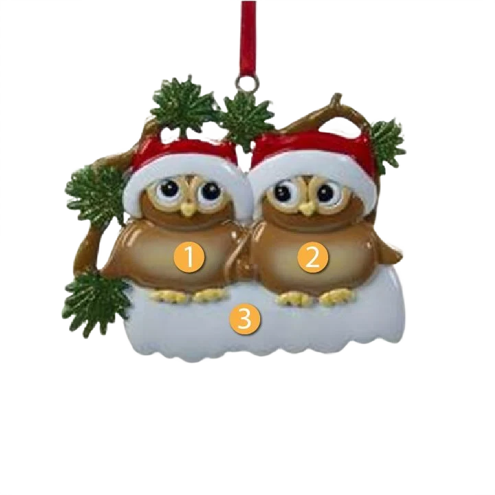 Responsible Kurt S. Adler Personalized Owl Family of 2 Ornament Next-Generation