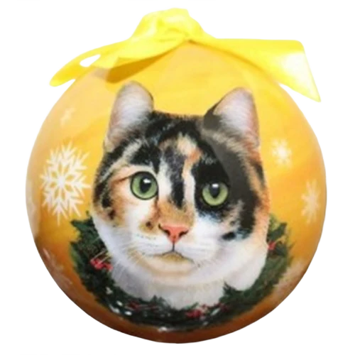 Official E S Pets Calico Cat Christmas Ball Ornament Classic