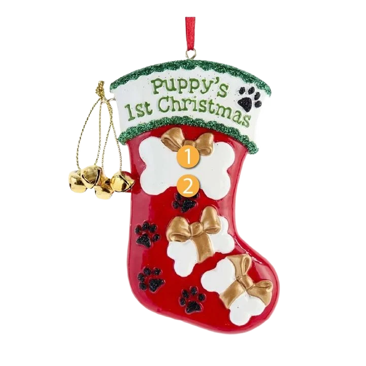 Healthy Kurt S. Adler Personalized Puppy’s First Christmas Stocking Ornament Advanced