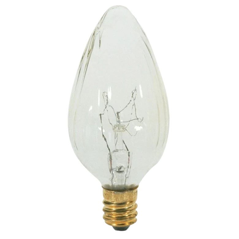 Genuine Satco 15 Watt F10 Incandescent Candelabra Base Light Blub Detailed