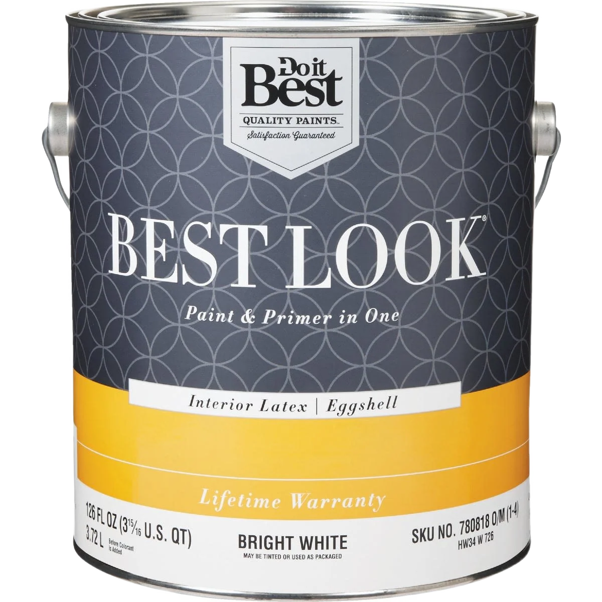 High-Grade Look 1-gal. Bright White Interior Latex Eggshell Paint Primer In One Quality