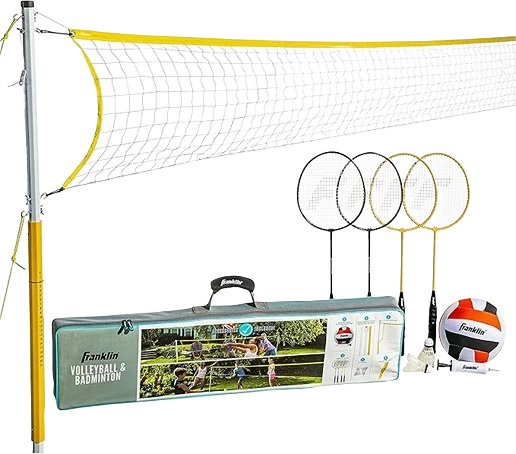 Certified Franklin Sports Backyard Volleyball and Badminton Net Set Safe