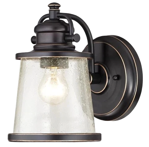 Casual Westinghouse Amber Bronze Emma Jane One-Light Outdoor Wall Lantern Clean