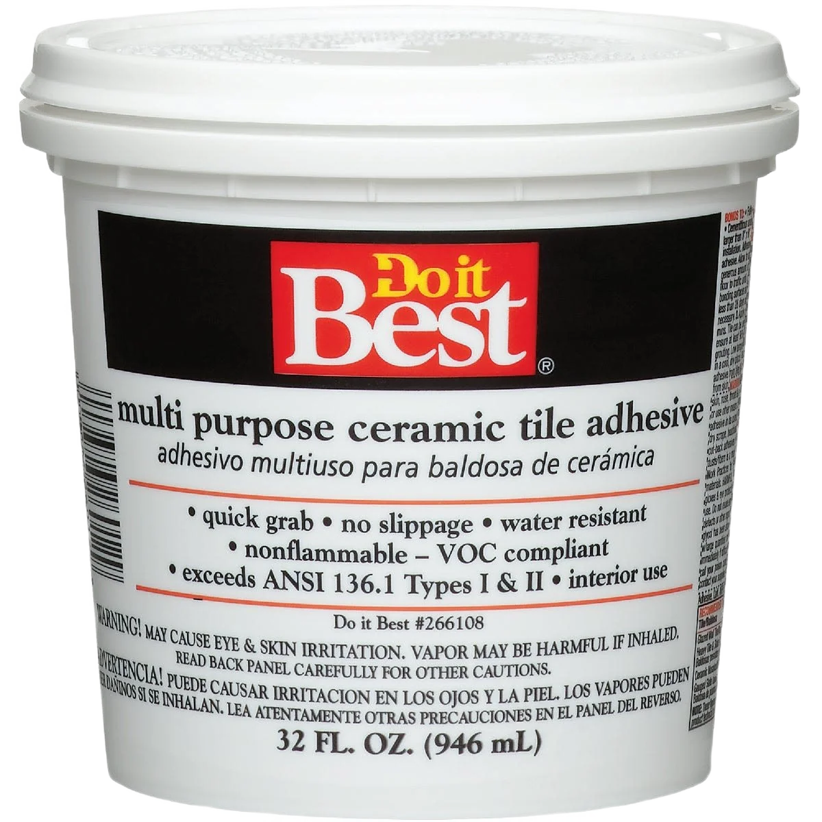 Luxury Do it Off-White Multi Purpose Ceramic Tile Adhesive 1 Quart Comfortable