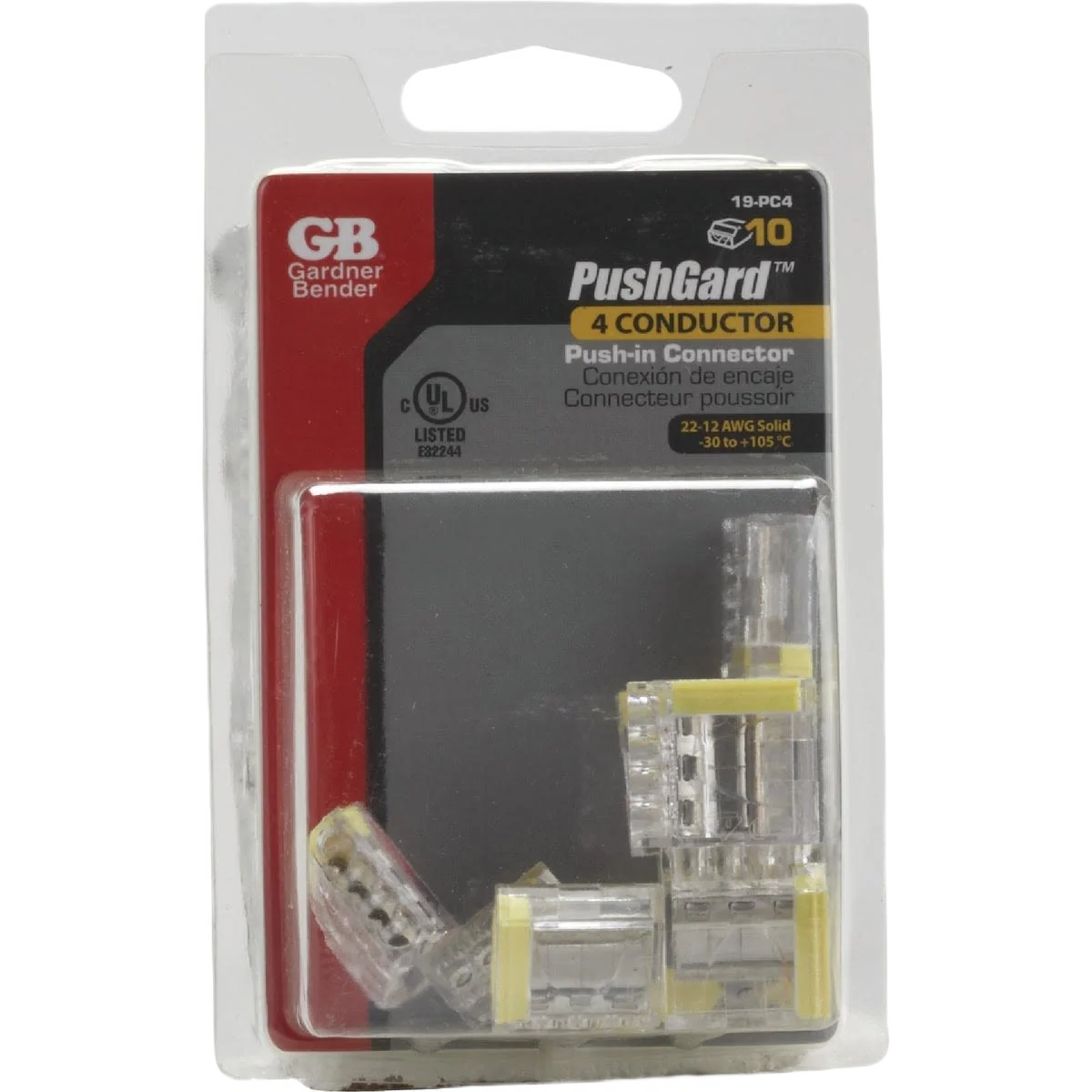 Safe Gardner Bender Pushgard 4-Port 600V Push-In Connector 10-Pack Genuine