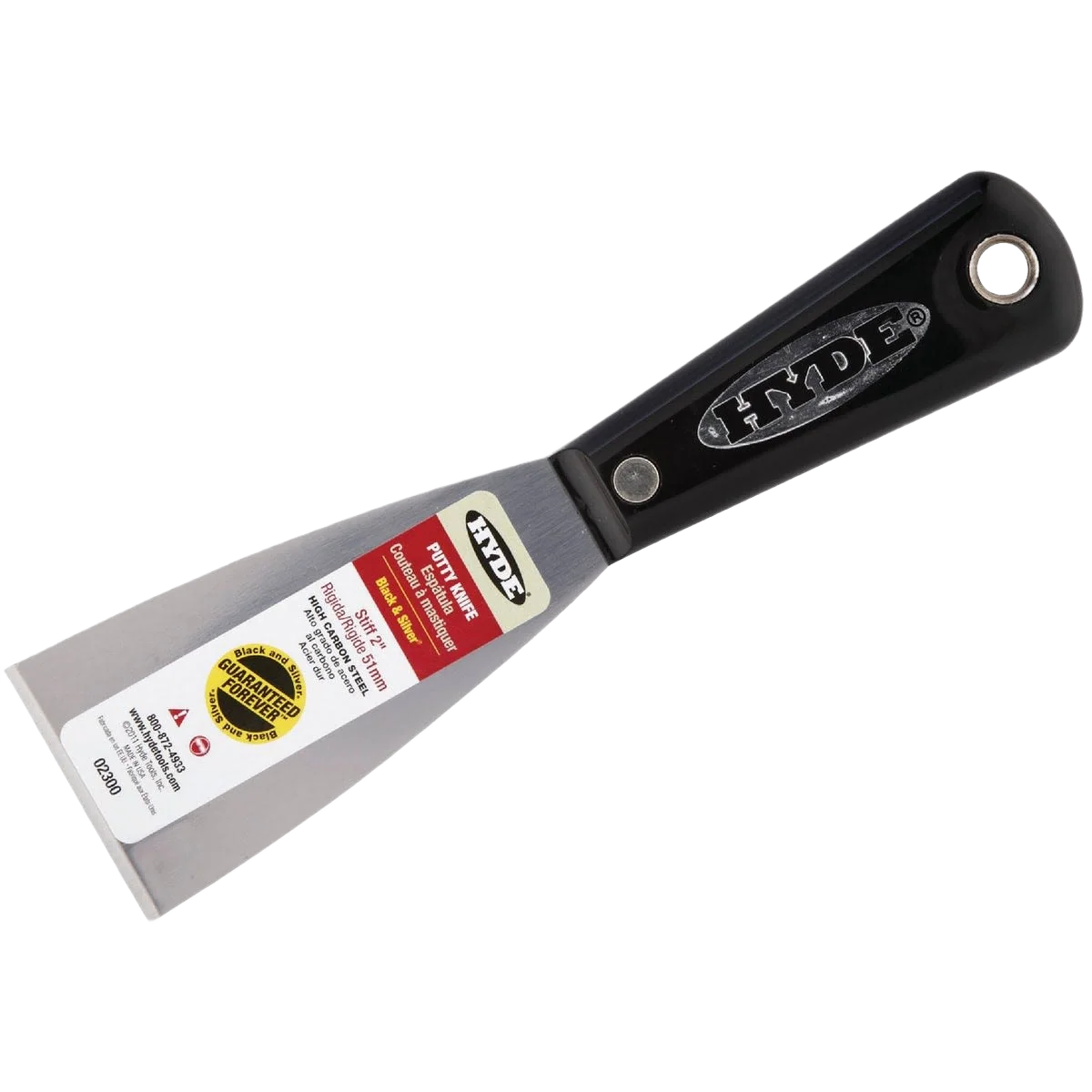 Relaxed Hyde Black Silver Stiff Professional Putty Knife 2 in. Eco-Friendly
