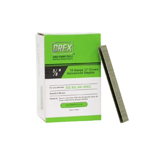 Flexible Grex GNS18 18 Gauge Galvanized Staples 1 4 in. Crown x 5 8 in. 5M Certified