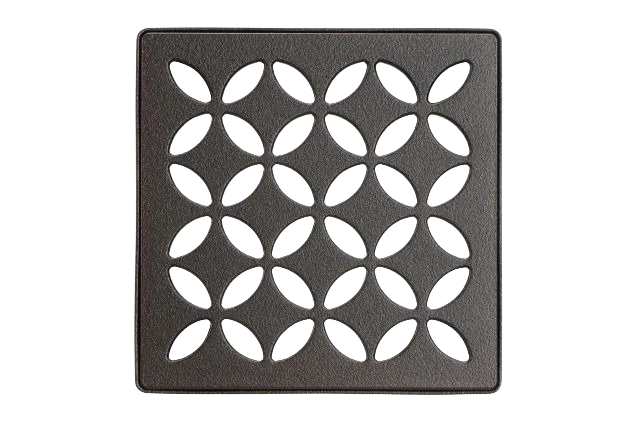 Trusted Schluter KERDI-DRAIN 4 Bronze Square Floral Grate Kit Comfortable