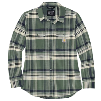 Durable Carhartt XL Women’s Frosted Balsam TENCEL trade Fiber Long-Sleeve Flannel Shirt Top-Quality