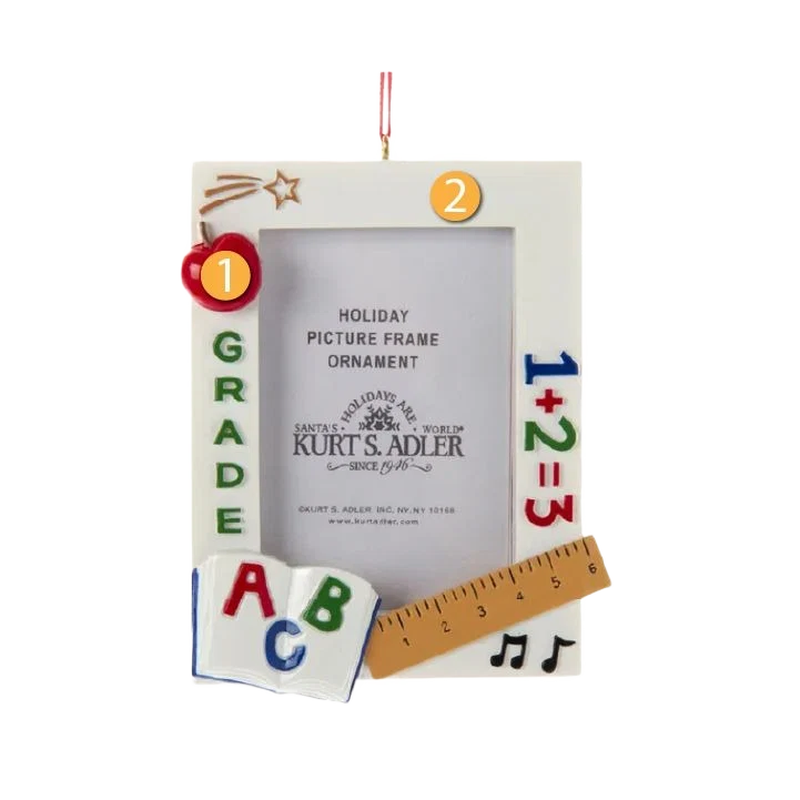 Relaxed Kurt S. Adler Personalized Grade School Picture Frame Ornament Luxury