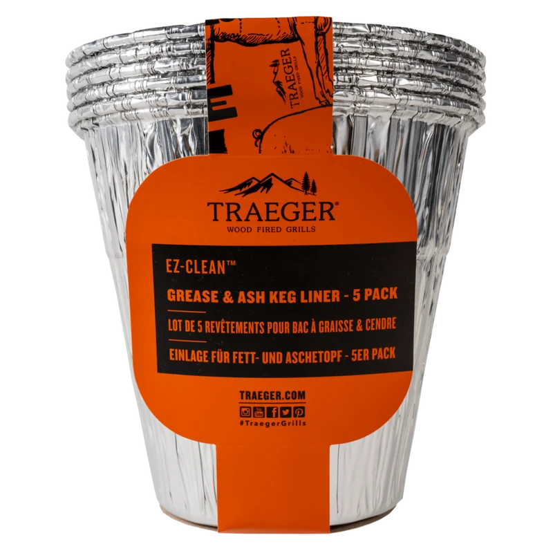 Elite Traeger EZ-Clean Disposable Grease Ash Keg Liners 5 Pack Flexible