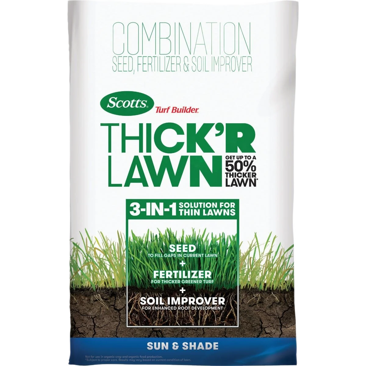 Exceptional Scotts Turf Builder Thick’R Lawn Sun Shade Mix 12 lbs. Genuine
