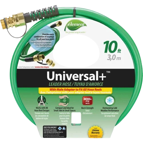 Superior Element Universal Green Leader Hose with Male Adapter 10 ft. Fine