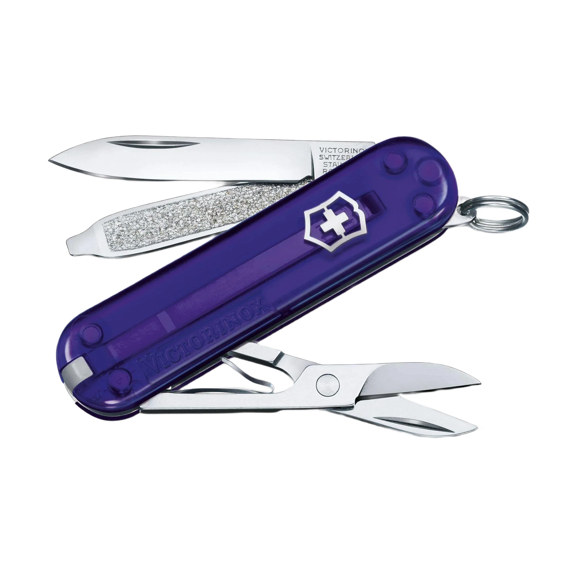 Minimalist Victorinox Swiss Army Classic SD Transparent Pocket Knife Persian Indigo Sophisticated