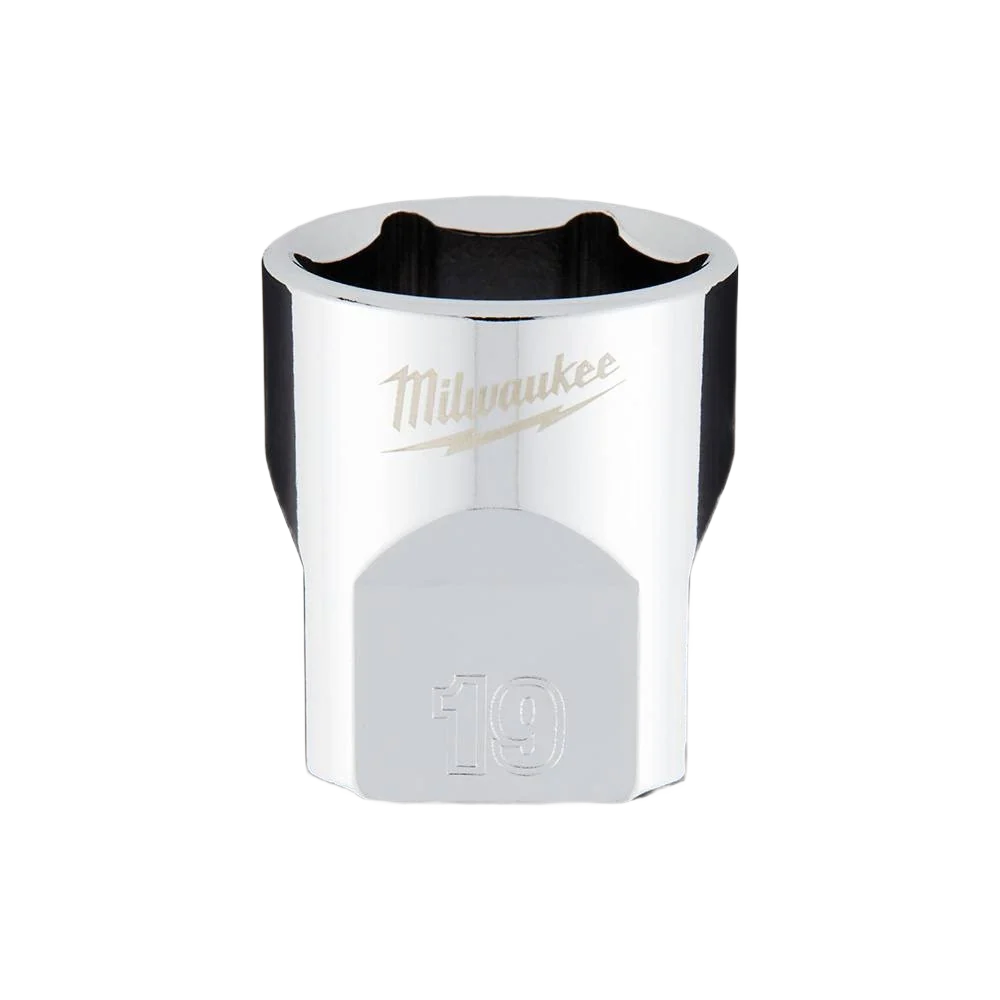 Dependable Milwaukee 3 8 Drive 19-mm Deep 6-Point Socket w FOUR FLAT™ Sides High-Performance