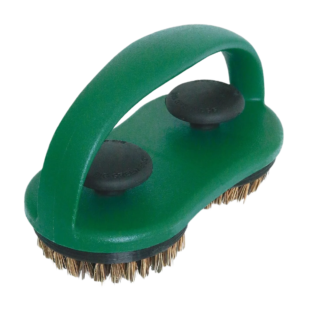 Minimalist Big Green Egg SpeediClean Palmyra Bristle Dual Brush Grid Scrubber Authentic