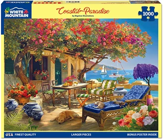 Reliable White Mountain Puzzles Coastal Paradise Puzzle 1000 Piece Natural