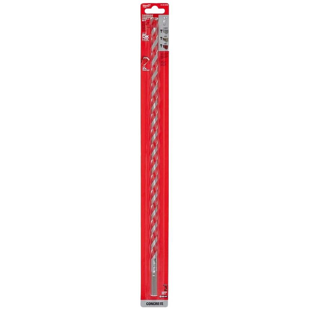 Soft Milwaukee SHOCKWAVE™ 1 2 x 18 Carbide-Tipped Hammer Drill Bit User-Friendly