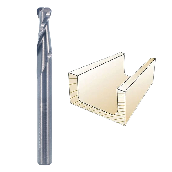 Long-Lasting Whiteside Upcut Spiral Cove Nose CNC Router Bit 1 4 in. SH 1 4 in. D x 1 16 in. R Refined