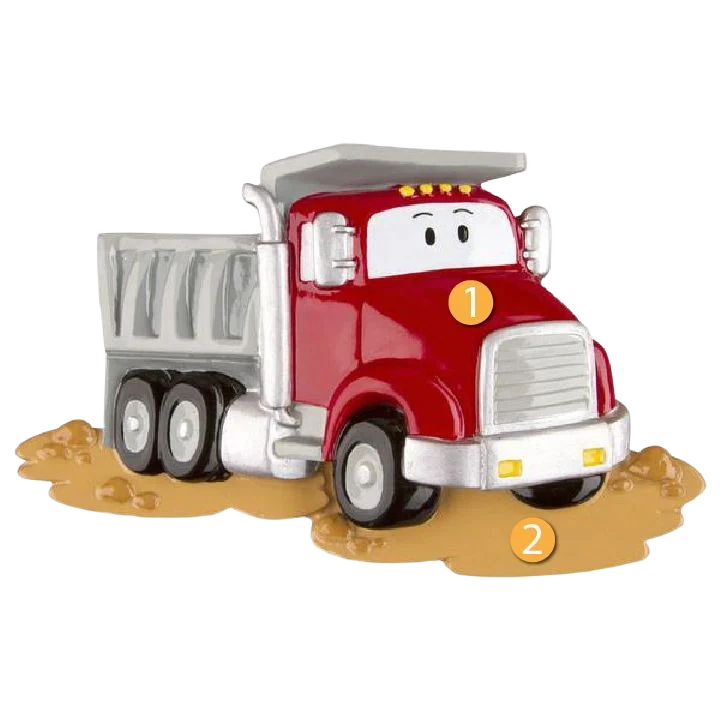 Elite PolarX Personalized Child Dumptruck Ornament Dependable