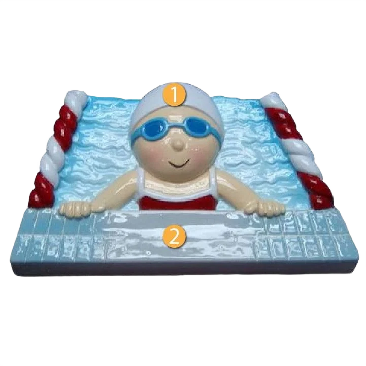 Contemporary PolarX Personalized Girl Swimmer Ornament Trendy