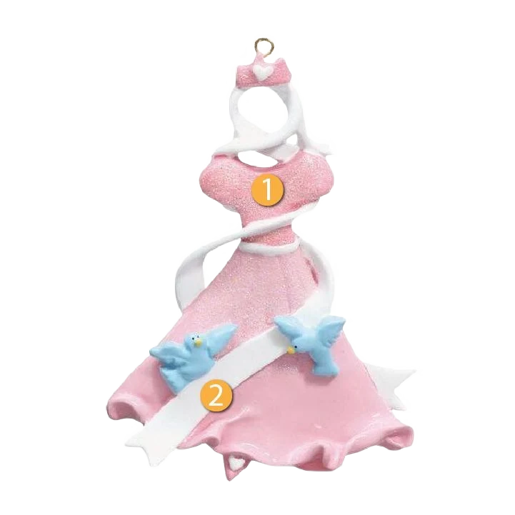 High-Grade Rudolph Me Personalized Pink Princess Dress Ornament Trendy