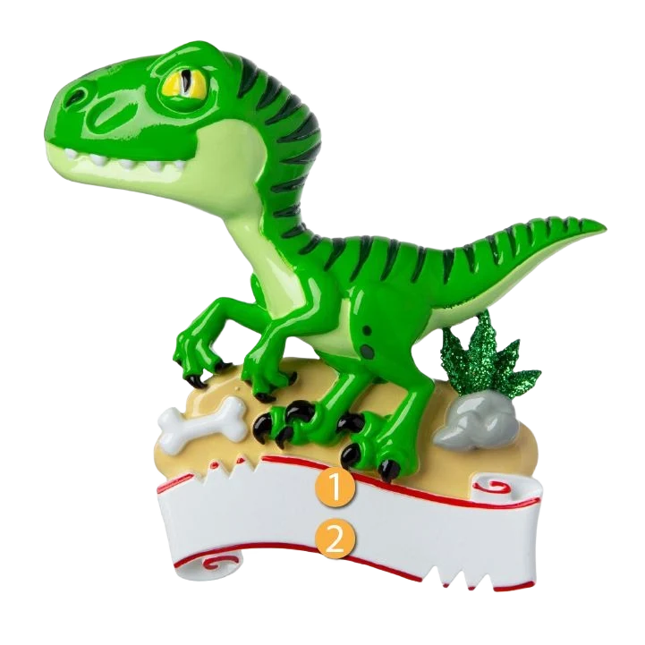 Advanced PolarX Personalized Green Dinosaur Ornament Pure