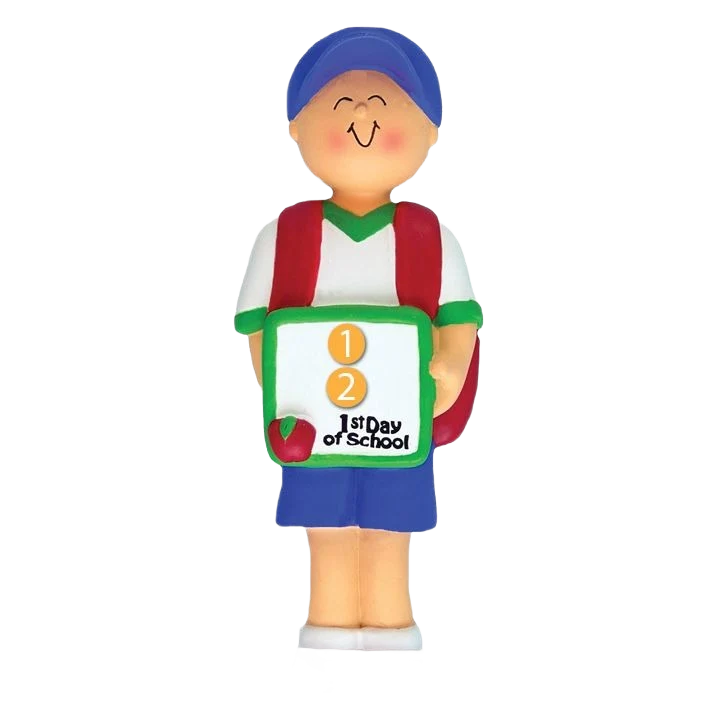 Flexible Ornament Central Personalized Male First Day of School Ornament Fast