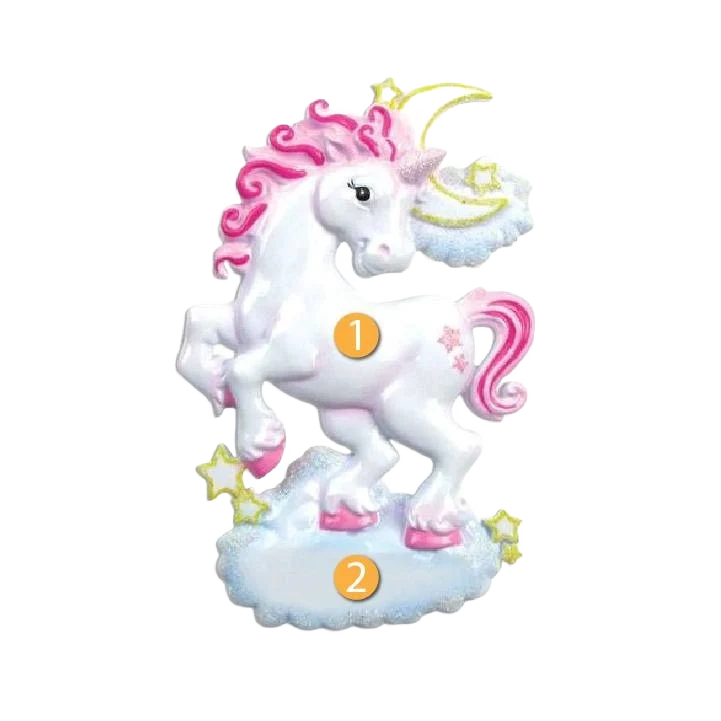 Prestigious PolarX Personalized Unicorn Ornament Expertly Made
