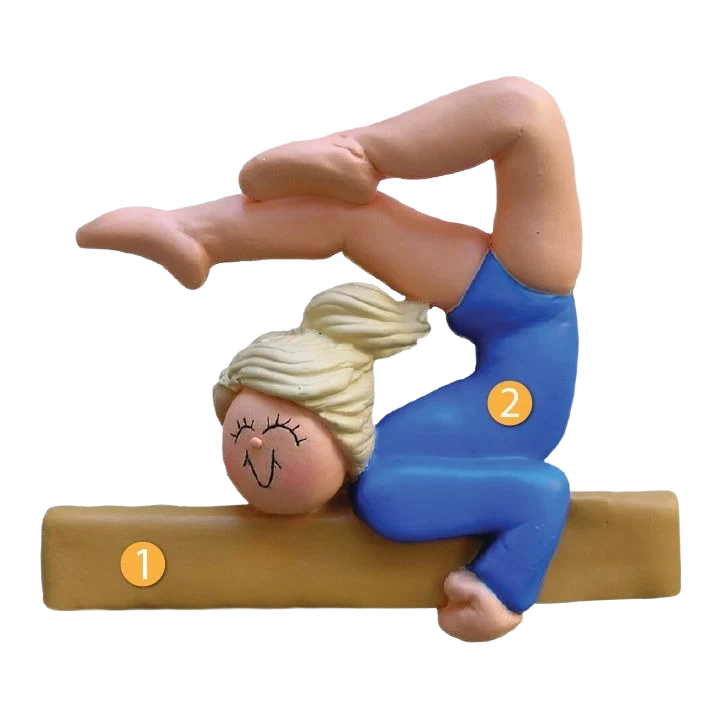 Solid Ornament Central Personalized Blonde Female Gymnast Ornament Safe