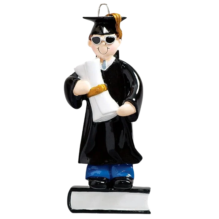 Consistent Rudolph Me Personalized Brown Hair Male Graduate Ornament Enhanced
