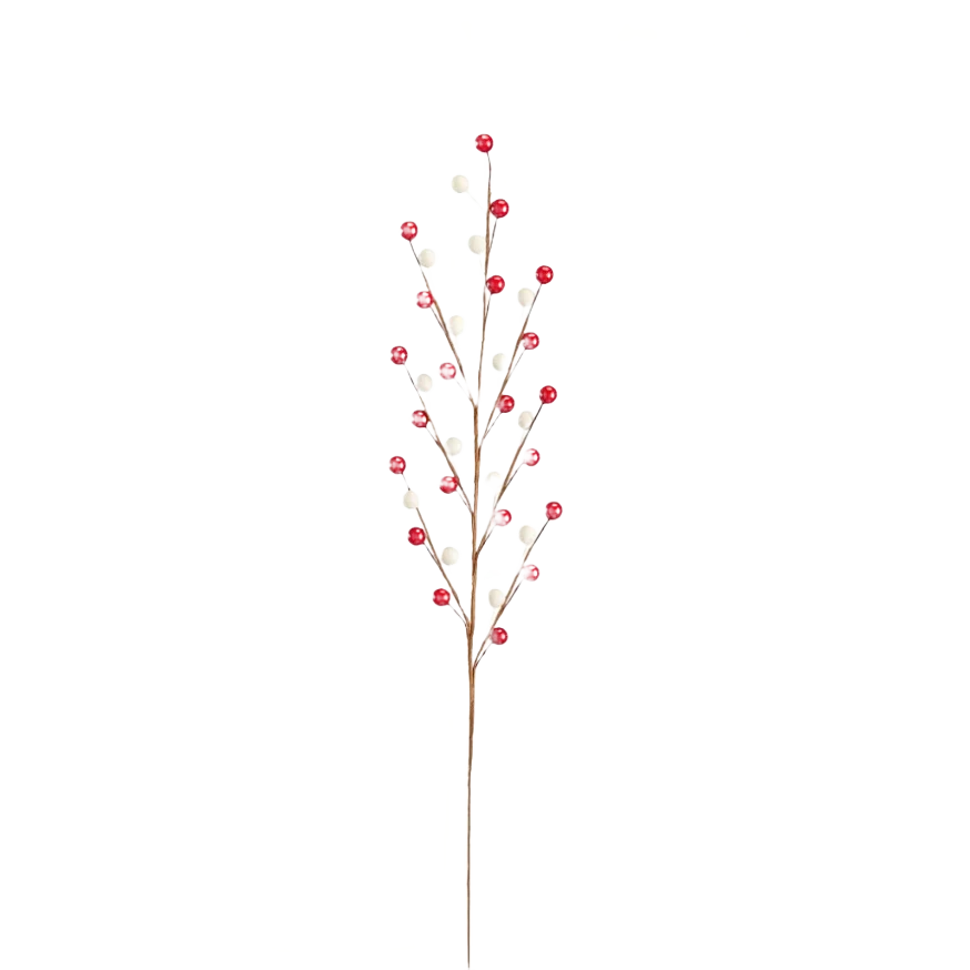 Unique Treemont Floral Red White Berry Spray 19 in. Classic