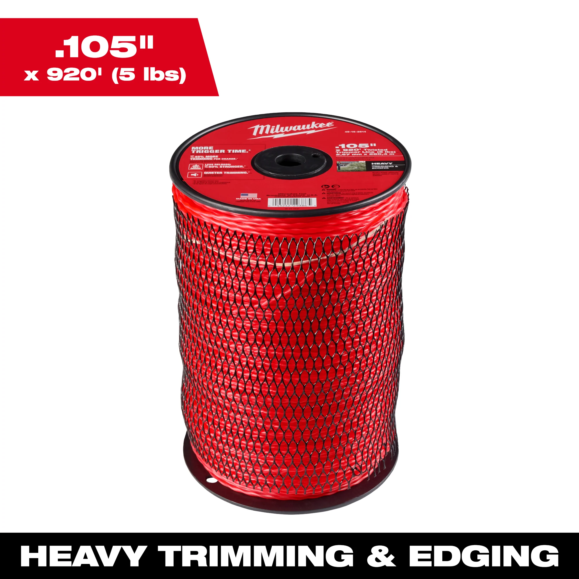 Enhanced Milwaukee .105 x 920′ 5 lbs. Twisted Trimmer Line Soft