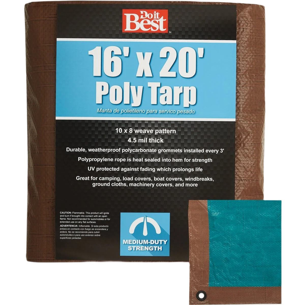 High-Performance Do it Brown Green Medium Duty Poly Tarp 16 Ft. x 20 Ft. Practical