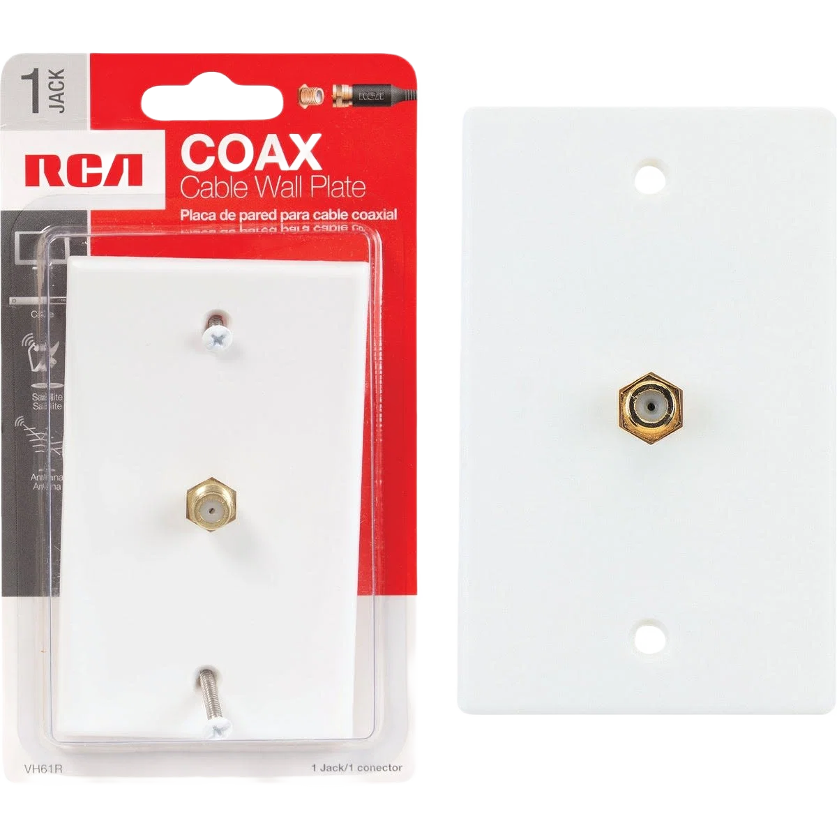 Soft RCA Coaxial Wall Plate Minimalist