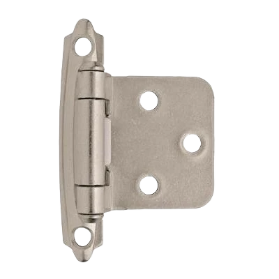 Premium Amerock Varying Overlay Self-Closing Face Mount Satin Nickel Cabinet Hinge Elite