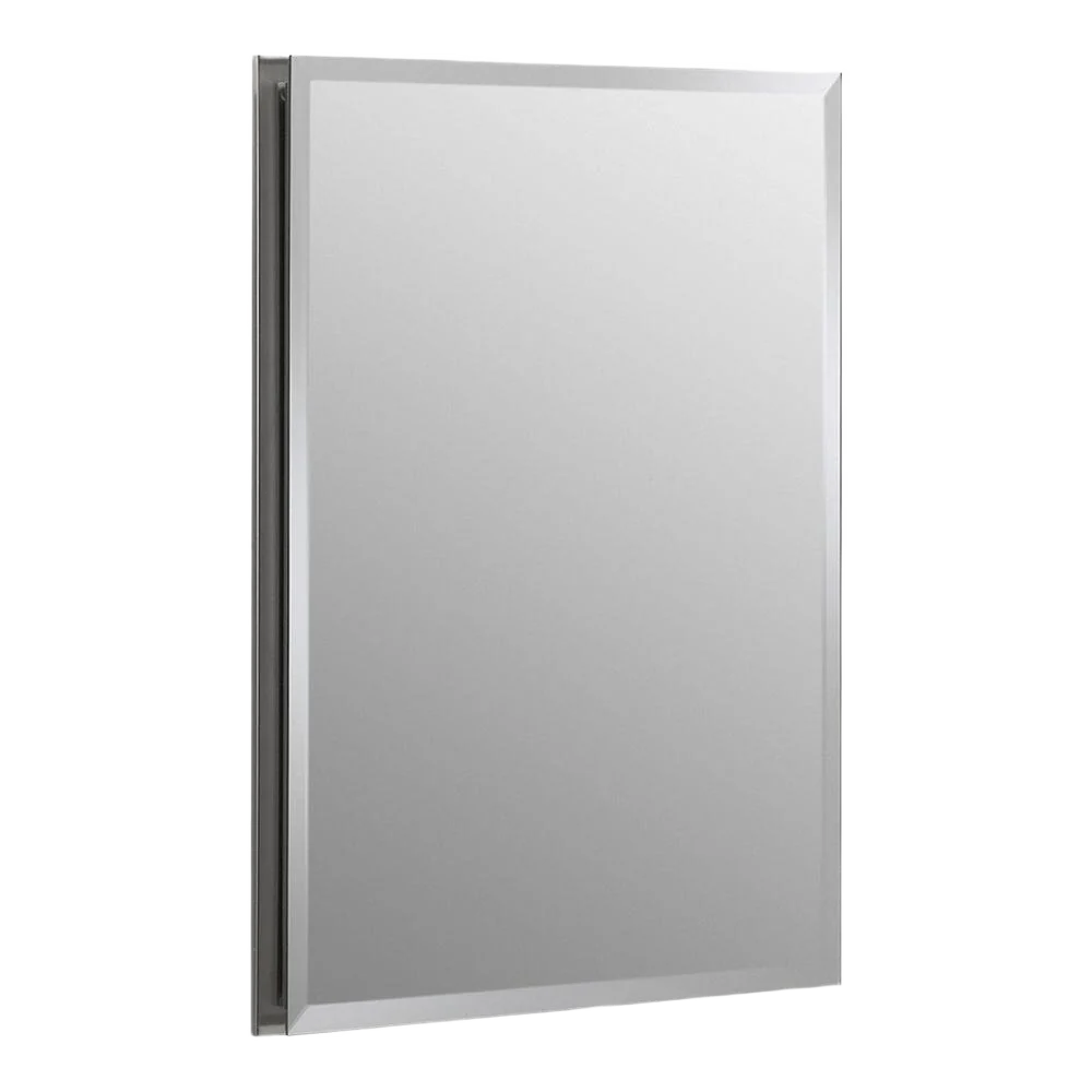 Fashionable Kohler Aluminum Single Door Medicine Cabinet with Mirrored Door 16 x 20 Fine