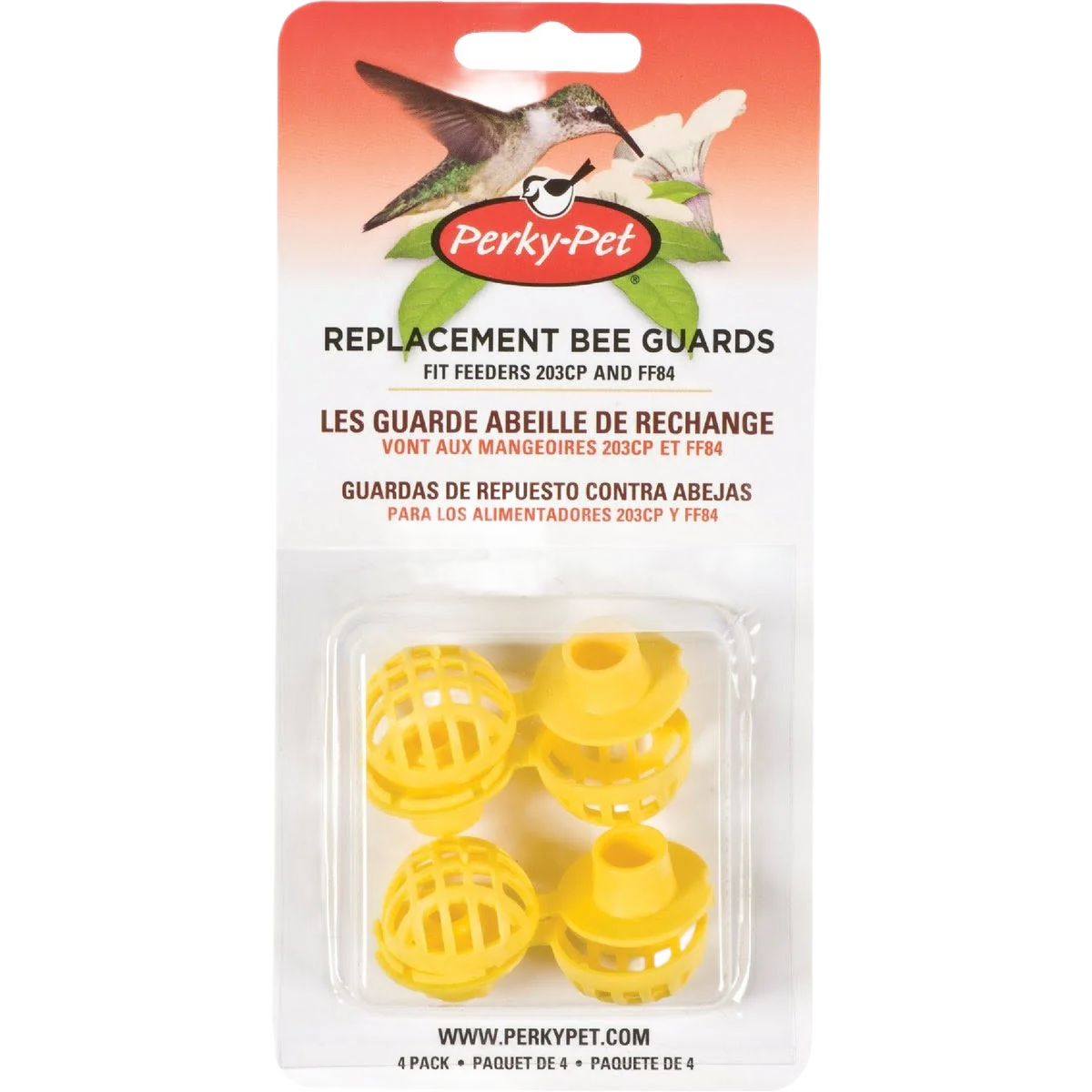Dependable Perky-Pet Yellow Plastic Hummingbird Feeder Bee Guard 4-Pack Versatile
