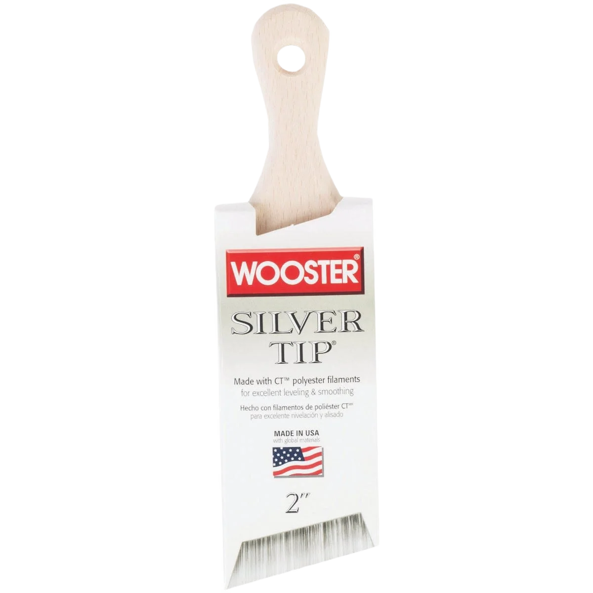 Expertly Made Wooster Silver Tip Short Handle Paint Brush 2 in. High-Grade