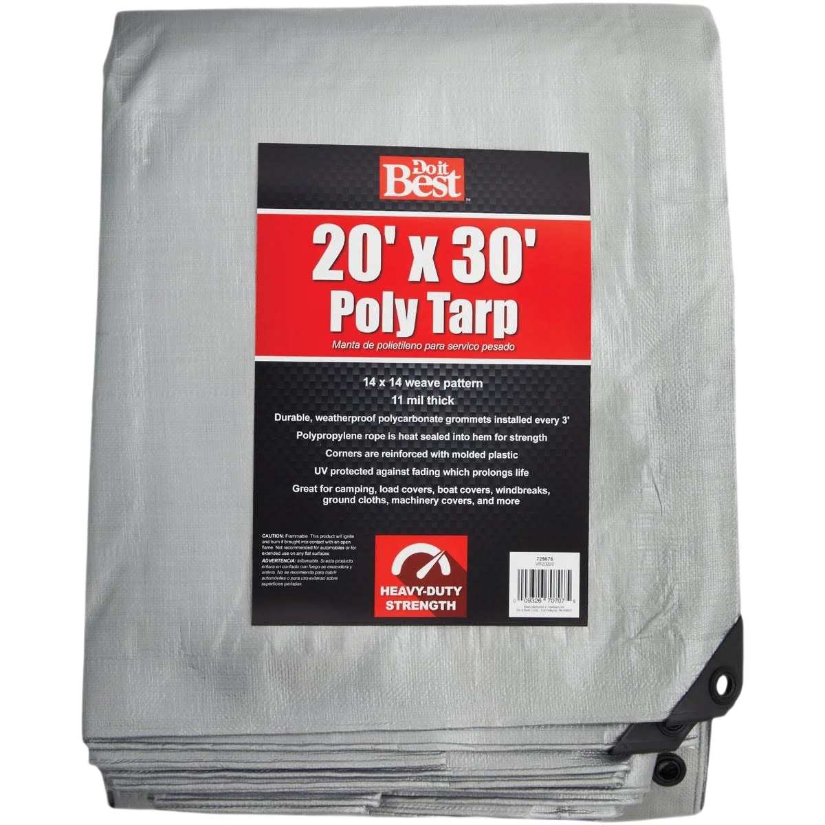 Smooth Do it Silver Woven Heavy-Duty Silver Poly Tarp 20 x 30 ft. Efficient