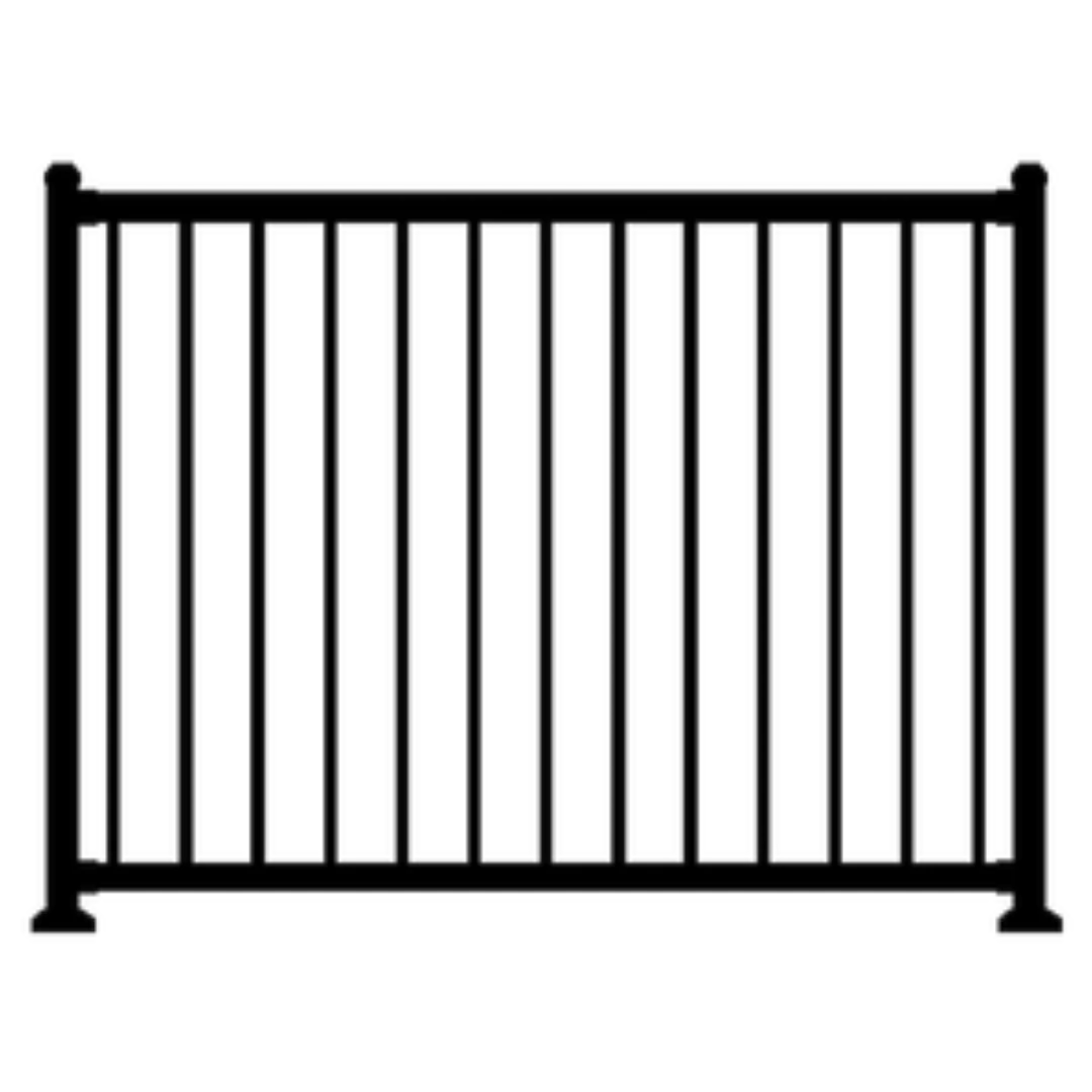 Genuine Westbury Tuscany 6 ft. Black C10 Square Railing for Level Detailed