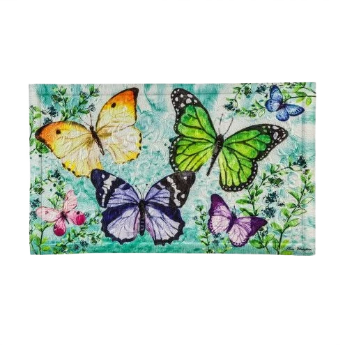 Genuine Evergreen Butterfly Friends Embossed Floor Mat Recyclable