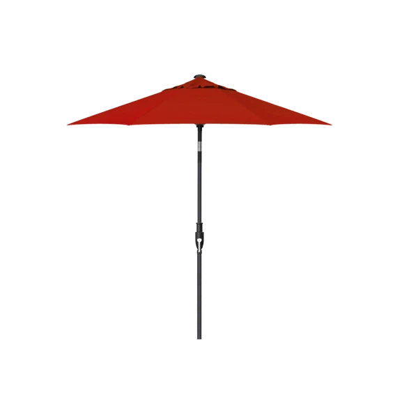 Detailed Treasure Garden Black Auto Tilt Octagon Umbrella with Red Canopy 9 ft. Versatile