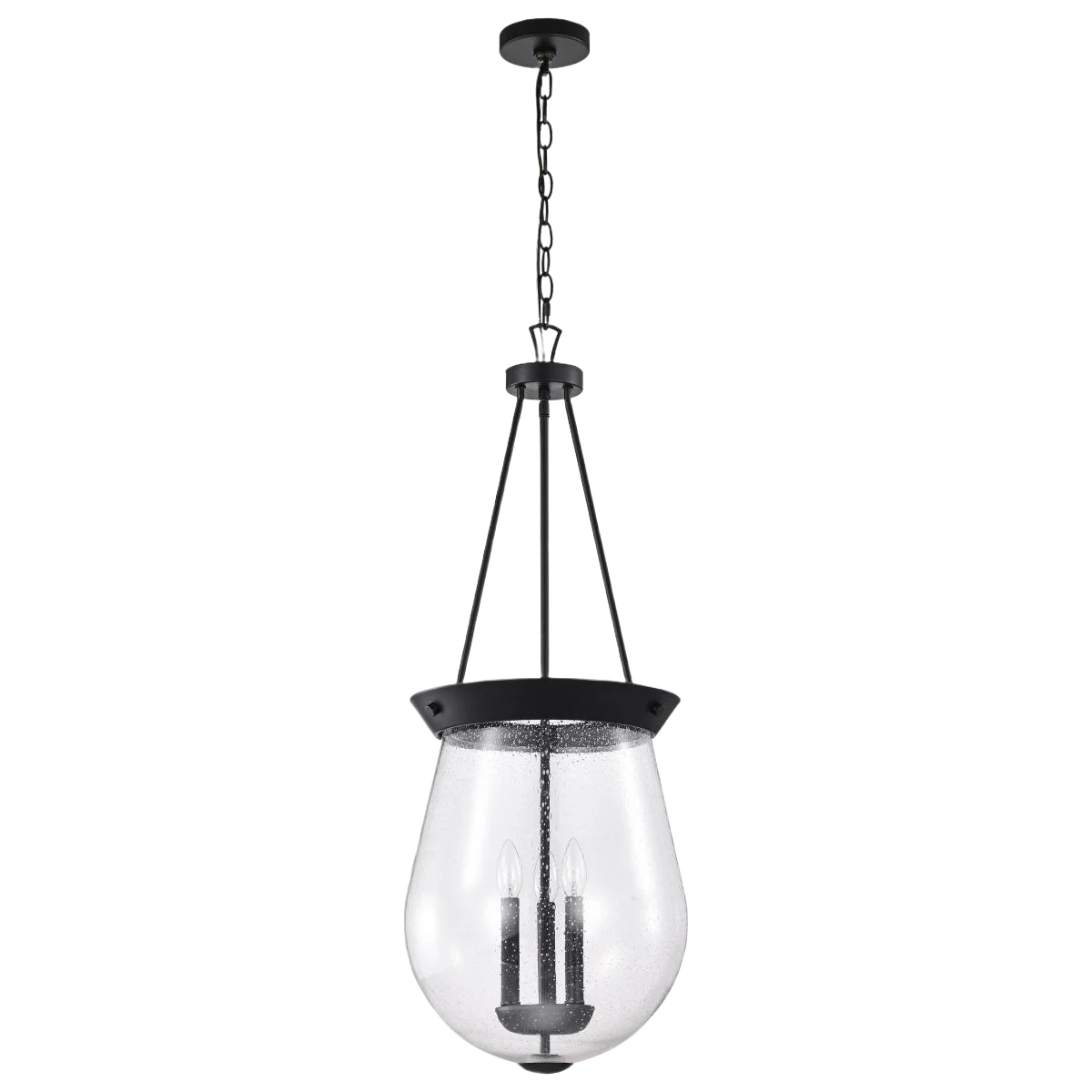 Verified Satco Boliver 14 Matte Black Light Pendant Certified