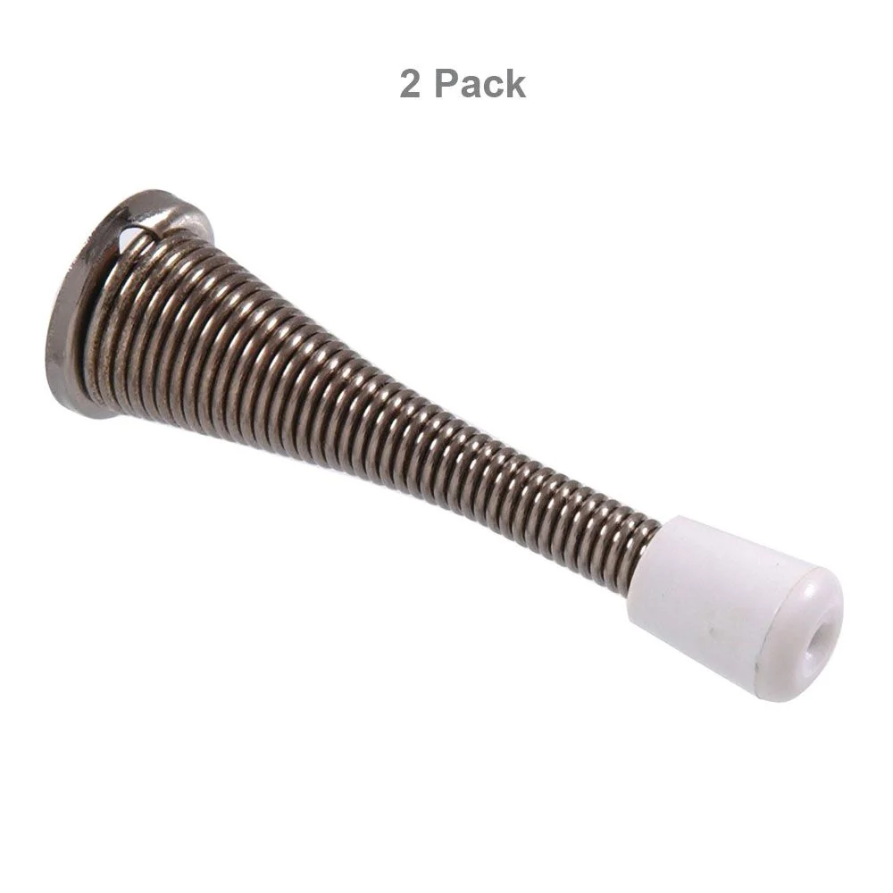 Excellent Hillman Pewter Spring Door Stop with Broad Base 3 in. Minimalist