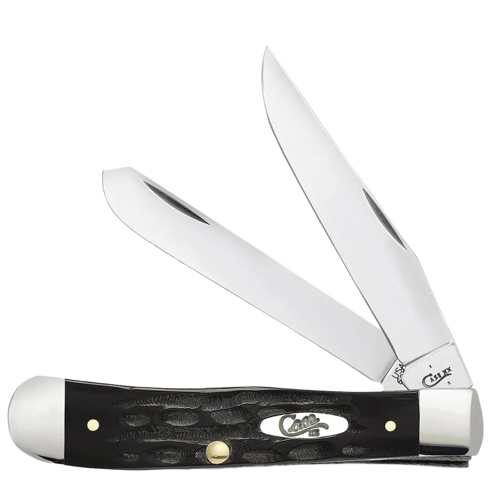 Soft Case Jigged Buffalo Horn Trapper Knife Breathable